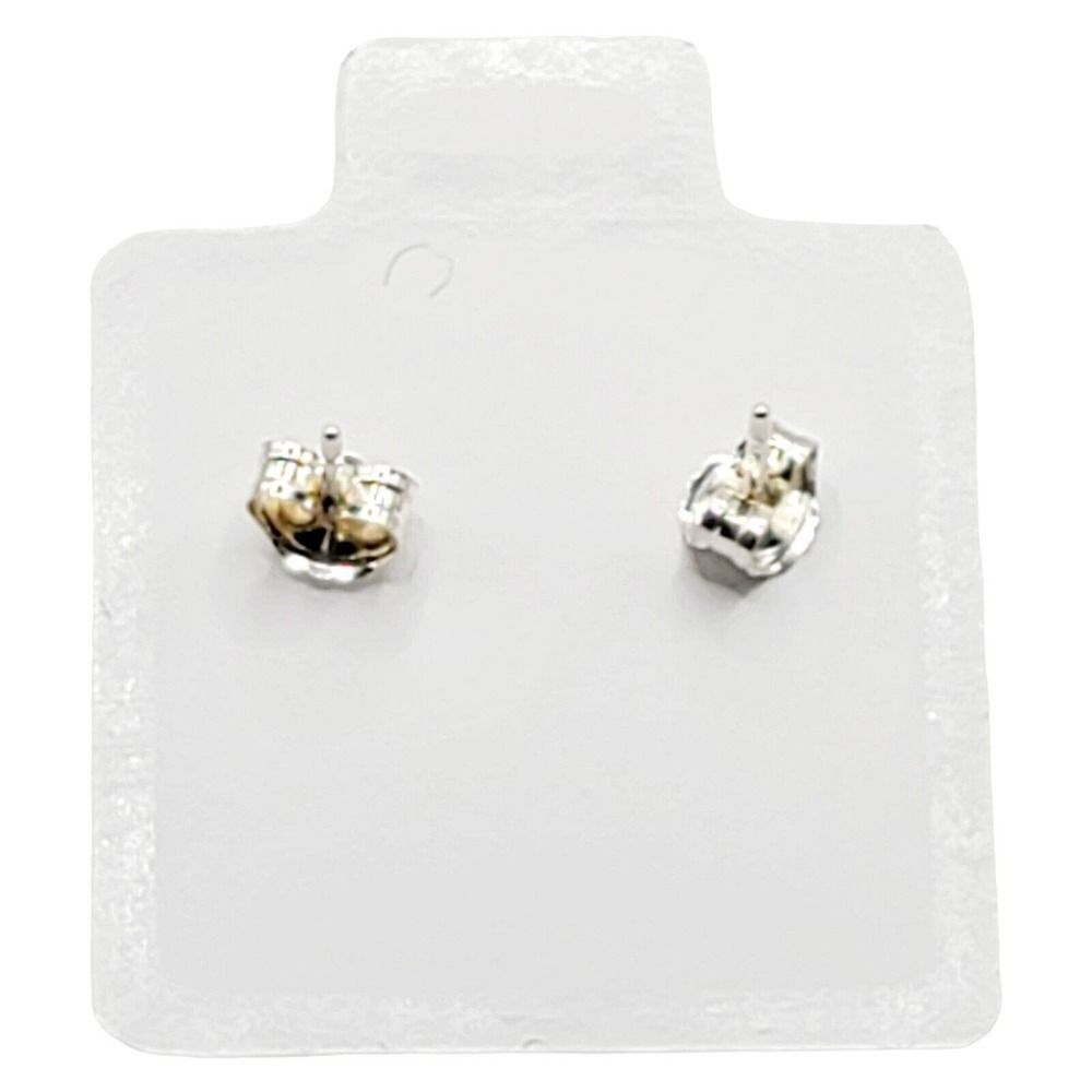 Sterling Silver 925 Pink CZ Heart Shaped Stud Earrings Valentines - Picture 7 of 8
